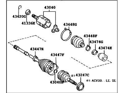 Toyota 43420-0W090 Shaft Assembly, Front Drive, Left