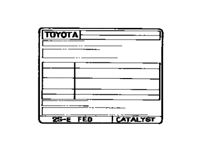 Toyota 11298-74060 Plate, Emission Control Information