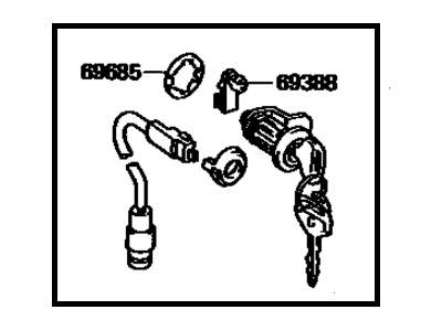 Toyota 69052-32040 Cylinder & Key Set, Door Lock, LH