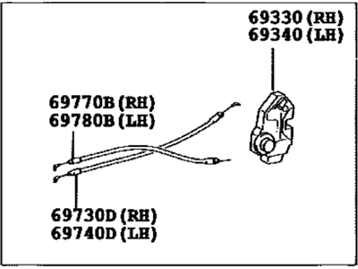 Toyota Rear Passenger Door Handle Latch - 69050-0C020