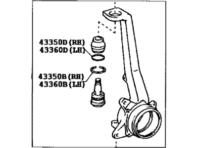 Toyota 43330-39805 Lower Ball Joint Assembly Front Right