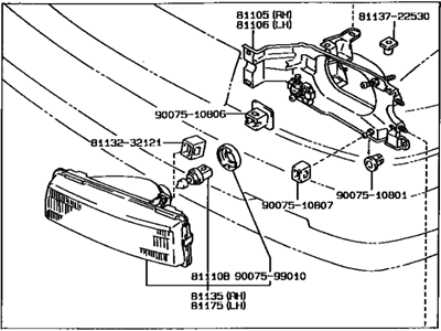 1992 Toyota Corolla Headlight - 81160-1A750