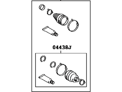 Toyota 04438-08050 Front Cv Joint Boot Kit, In Outboard, Left