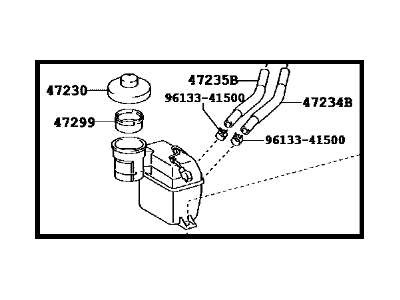 Toyota 47220-08030 Reservoir Sub-Assy, Brake Master Cylinder