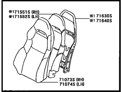 Toyota 71040-20212-C3 Back Assembly, Front Seat, RH
