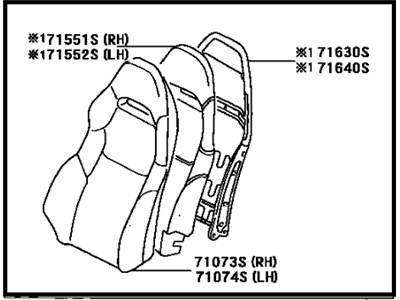 Toyota 71070-20100-C0 Back Assembly, Front Seat, LH