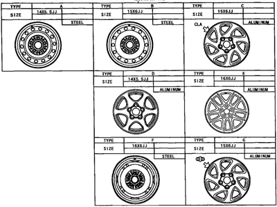 1995 Toyota Camry Spare Wheel - 42611-06010
