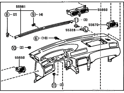 Toyota 55401-AA011-E0 Pad Sub-Assy, Instrument Panel Safety