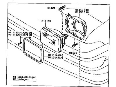 1988 Toyota Corolla Headlight - 81150-17030