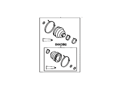 Toyota 04427-07060 Front Cv Joint Boot Kit, In Outboard, Right