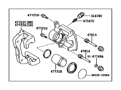 Toyota 47850-42062 Cylinder Assembly, Rear Di