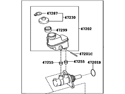 Toyota 47201-42382 Brake Master Cylinder Sub-Assembly W/Plate