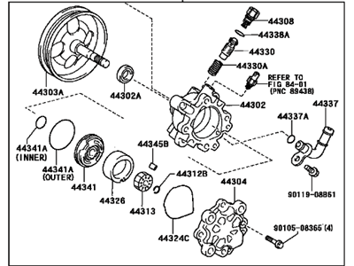 2001 Toyota RAV4 Power Steering Pump - 44310-42070