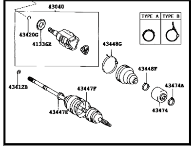 Toyota 43420-42120 Shaft Assembly, Front Drive, Left