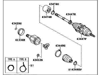 Toyota 43420-33270 Shaft Assembly, Front Drive, Left