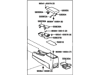 Toyota 58910-06051-A0 Box Assy, Console, Rear