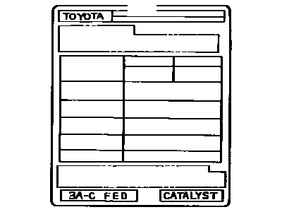 Toyota 11298-3D140 Plate, Emission Control Information