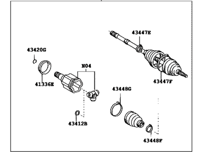 Toyota 43420-06780 Shaft Assembly, Front Drive, Left