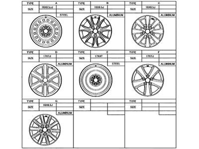 2011 Toyota Camry Spare Wheel - 42611-06390