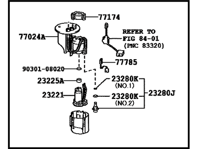 Toyota Corolla iM Fuel Pump - 77020-12850