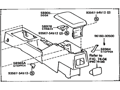 Toyota 58901-12130-04 Box Sub-Assy, Console, Rear