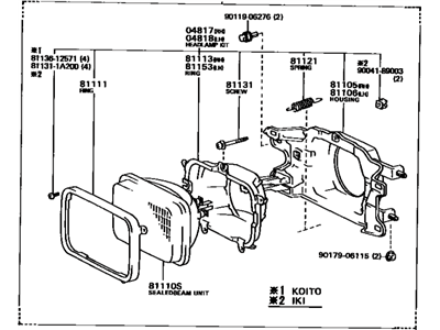 Toyota 81110-1A191 Passenger Side Headlight Assembly