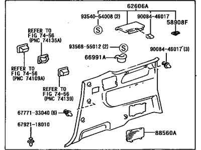 Toyota 62520-08020-E0 Panel Assy, Quarter Trim, Front LH