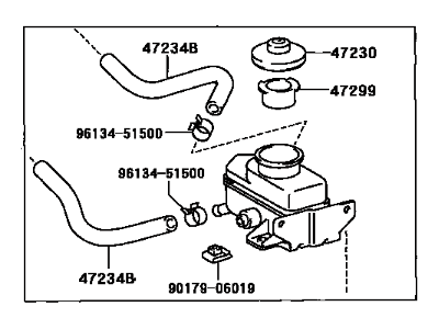 Toyota 47220-08020 Reservoir Sub-Assy, Brake Master Cylinder