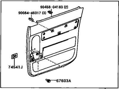 Toyota 67680-08030-E0 Board Sub-Assy, Rear Door Trim, RH
