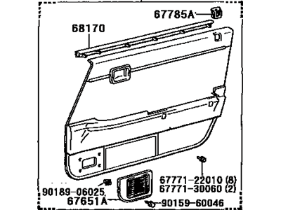 Toyota 67610-2A240 Board Sub-Assembly, Front Door Trim, RH