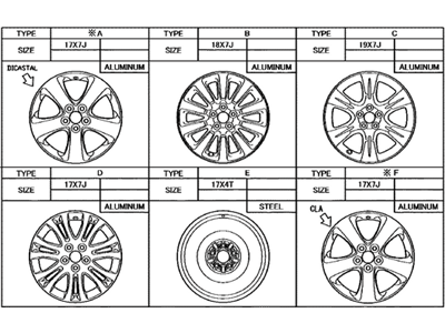 2014 Toyota Sienna Spare Wheel - 42611-08070