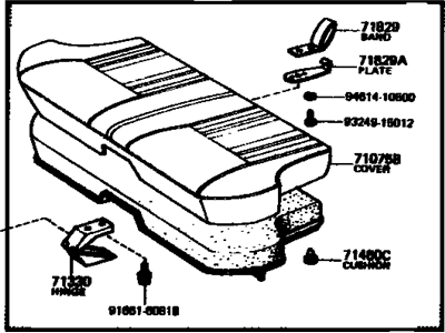 Toyota 71560-12640-04 Cushion Assembly, Rear Seat