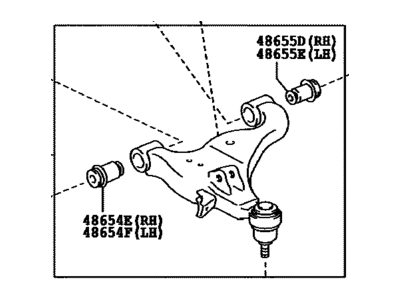 Toyota 48068-04040 Front Suspension Control Arm Sub-Assembly Lower Right