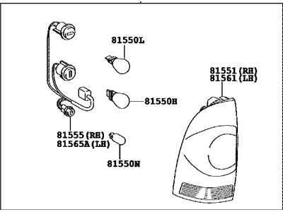 Toyota 81560-04190 Lamp Assembly, Rear Combination