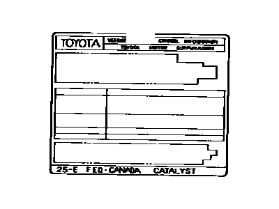 Toyota 11298-74321 Plate, Emission Control Information