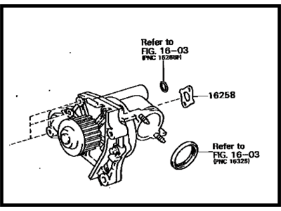 1988 Toyota Celica Water Pump - 16100-79105