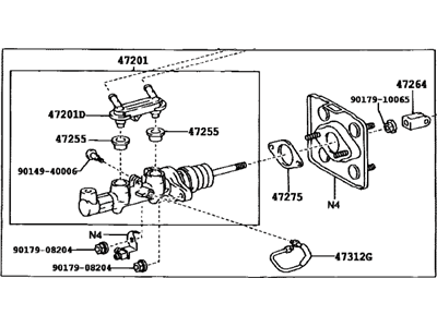 Toyota 47200-47020 Brake Master Cylinder Assembly