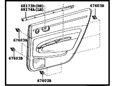 Toyota 67630-47180-C1 Board Sub-Assy, Rear Door Trim, RH