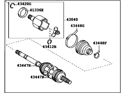 Toyota 43420-47020 Shaft Assembly, Front Drive, Left
