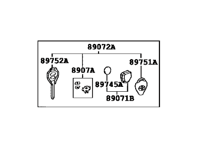 2014 Toyota Yaris Car Key - 89070-52B20
