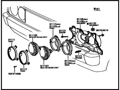 Toyota 81110-80164 Passenger Side Headlight Assembly