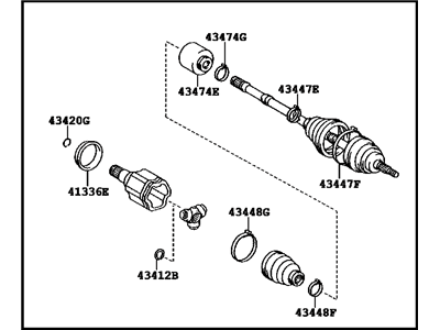 Toyota 43420-0R030 Shaft Assembly, Front Drive, Left