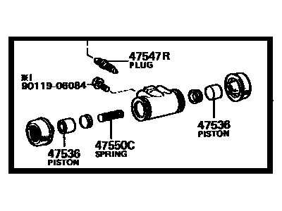 Toyota 47550-39215 Cylinder Assembly, Rear Wheel Brake