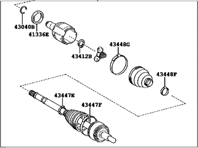 Toyota 43420-62010 Shaft Assembly, Front Drive, Left