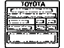 Toyota 42661-07070 Plate, Tire Pressure Caution