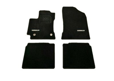 Toyota Carpet Floor Mats - Black with Silver Thread PT206-02142-21