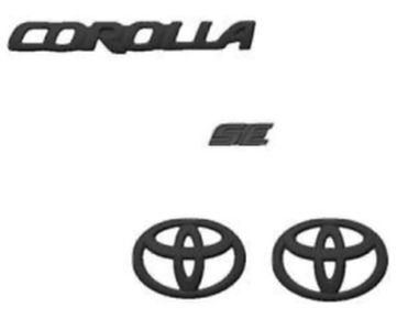 Toyota Blackout Emblem Overlays - LE. Exterior Emblem. PT948-02200-02
