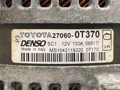 2018 Toyota C-HR Alternator - 27060-0T370
