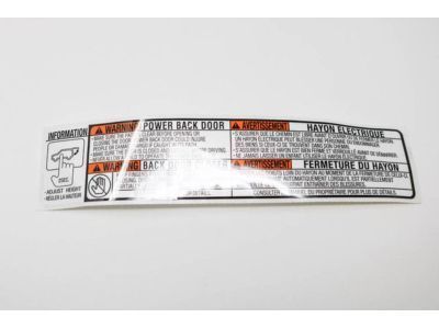 Toyota 74528-0E020 Label, Back Door Caution