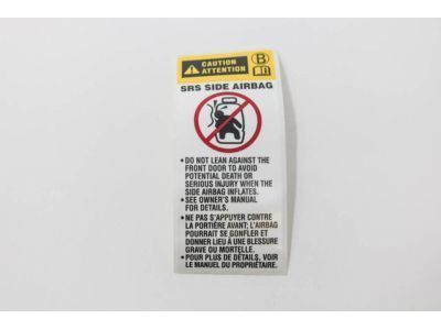 Toyota 74596-02020 Label, Side Air Bag Caution